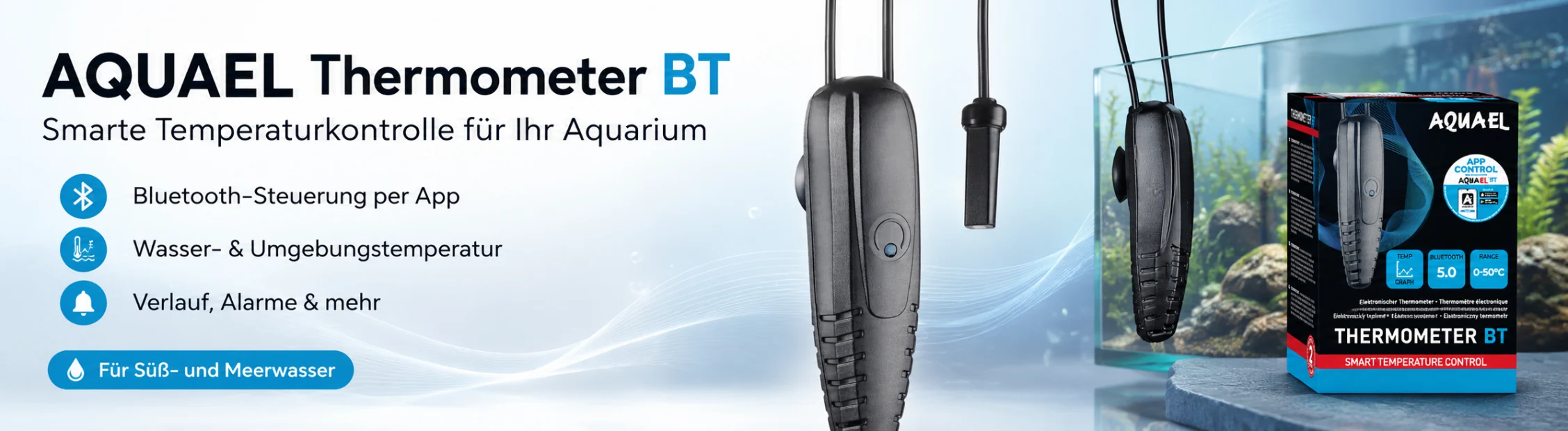 AQUAEL Thermometer BT - intelligente Temperaturkontrolle per App