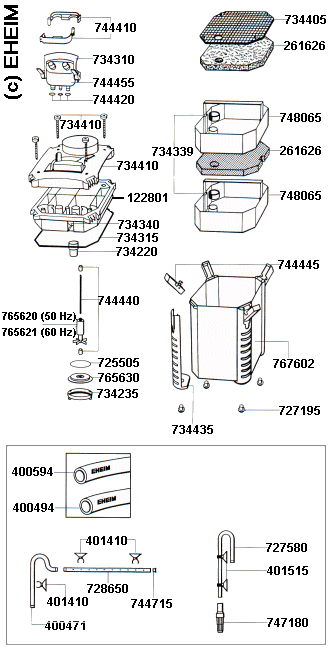 EHEIM 2228 Ersatzteile f�r Au�enfilter professionel 