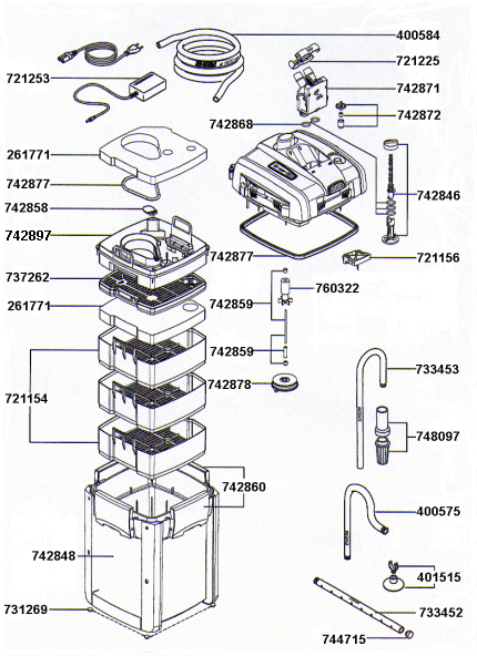 EHEIM 2274 Ersatzteile f�r Au�enfilter professionel 4e+ 350 Typ 